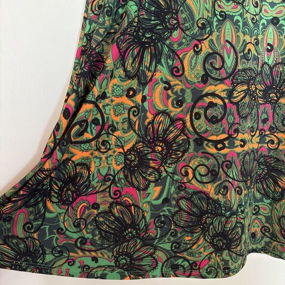 LuLaRoe Hippie Psychedelic Floral A-Line Comfort Jersey Tee Skirt Women’s SZ 2XL - Picture 3 of 11